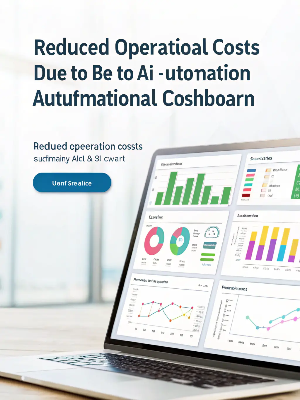 A graphic showing a downward-trending graph representing reduced operational costs, with AI icons overlaid to signify AI-driven cost savings.